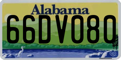 AL license plate 66DV080