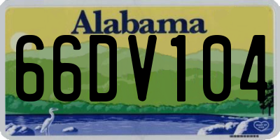 AL license plate 66DV104