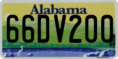 AL license plate 66DV200