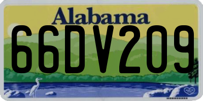 AL license plate 66DV209