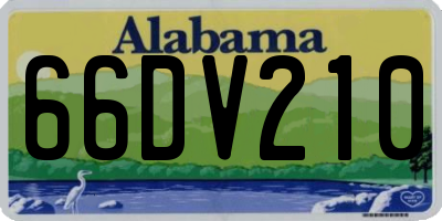 AL license plate 66DV210