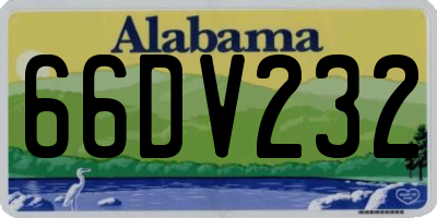 AL license plate 66DV232