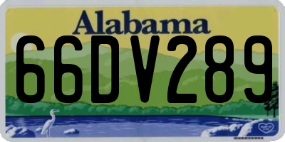 AL license plate 66DV289