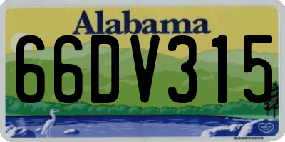 AL license plate 66DV315