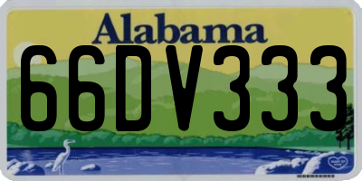 AL license plate 66DV333
