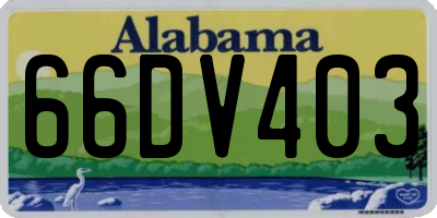 AL license plate 66DV403