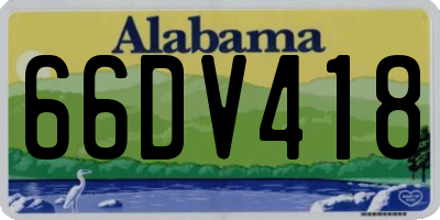 AL license plate 66DV418