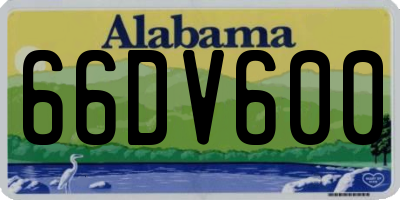 AL license plate 66DV600