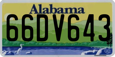 AL license plate 66DV643