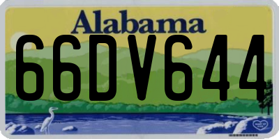 AL license plate 66DV644