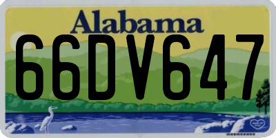 AL license plate 66DV647