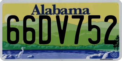 AL license plate 66DV752
