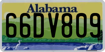 AL license plate 66DV809