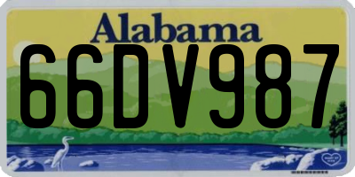 AL license plate 66DV987