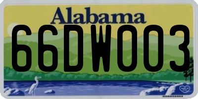 AL license plate 66DW003