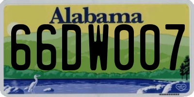 AL license plate 66DW007