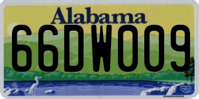 AL license plate 66DW009