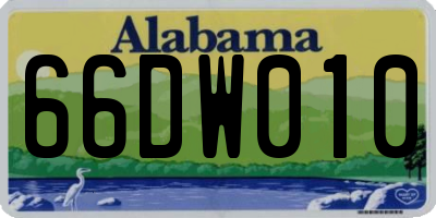AL license plate 66DW010