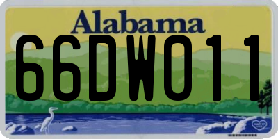 AL license plate 66DW011
