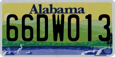 AL license plate 66DW013
