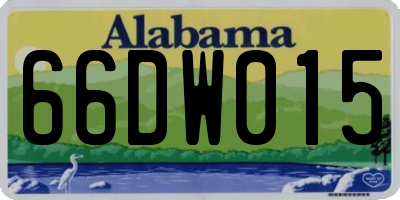 AL license plate 66DW015