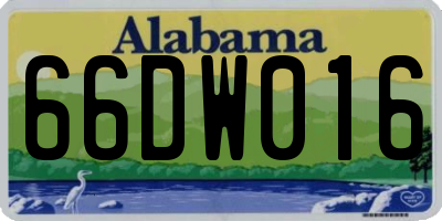 AL license plate 66DW016
