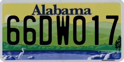 AL license plate 66DW017