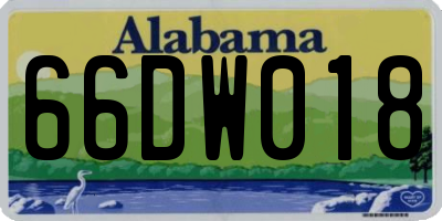 AL license plate 66DW018