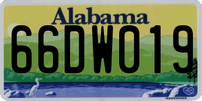 AL license plate 66DW019