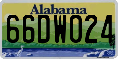 AL license plate 66DW024