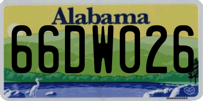 AL license plate 66DW026