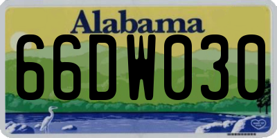 AL license plate 66DW030