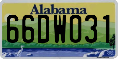 AL license plate 66DW031