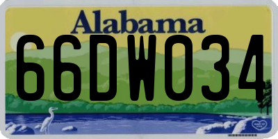 AL license plate 66DW034