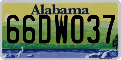 AL license plate 66DW037