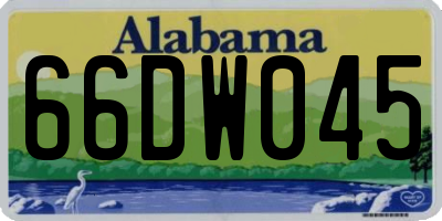 AL license plate 66DW045