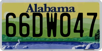 AL license plate 66DW047