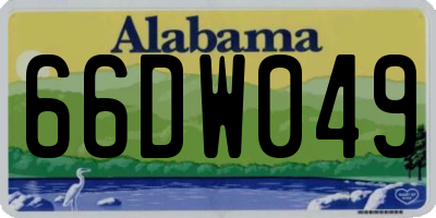 AL license plate 66DW049