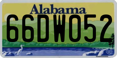 AL license plate 66DW052
