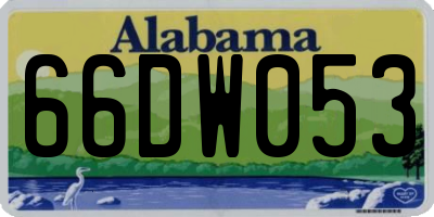AL license plate 66DW053