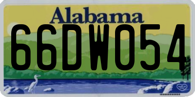 AL license plate 66DW054