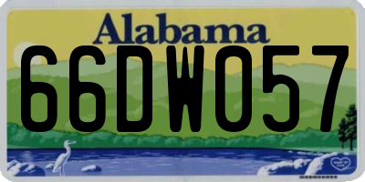 AL license plate 66DW057