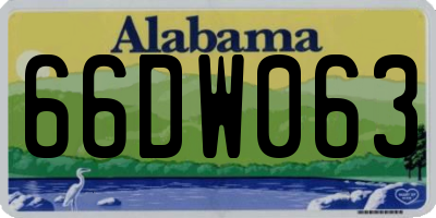 AL license plate 66DW063