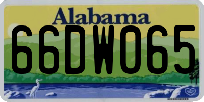 AL license plate 66DW065