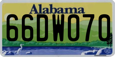 AL license plate 66DW070