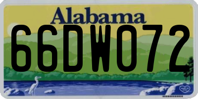 AL license plate 66DW072