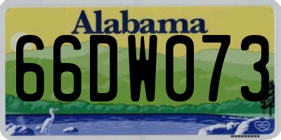 AL license plate 66DW073