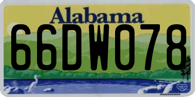 AL license plate 66DW078