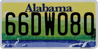 AL license plate 66DW080
