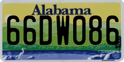AL license plate 66DW086
